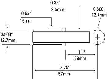 0.5" Diameter Single Ball