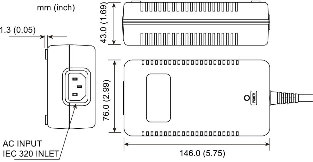 Power Brick Dimensions